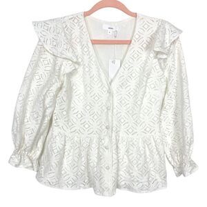 AEOM WHITE LACE V-NECK TOP XL NWT